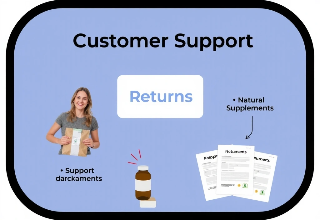Image symbolisant les politiques de retour et support client pour les compléments alimentaires