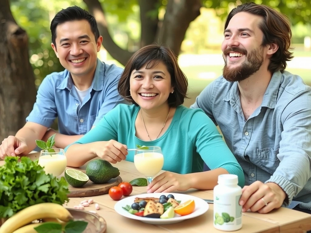 Image inspirante de personnes profitant d'une vie saine grâce aux compléments naturels