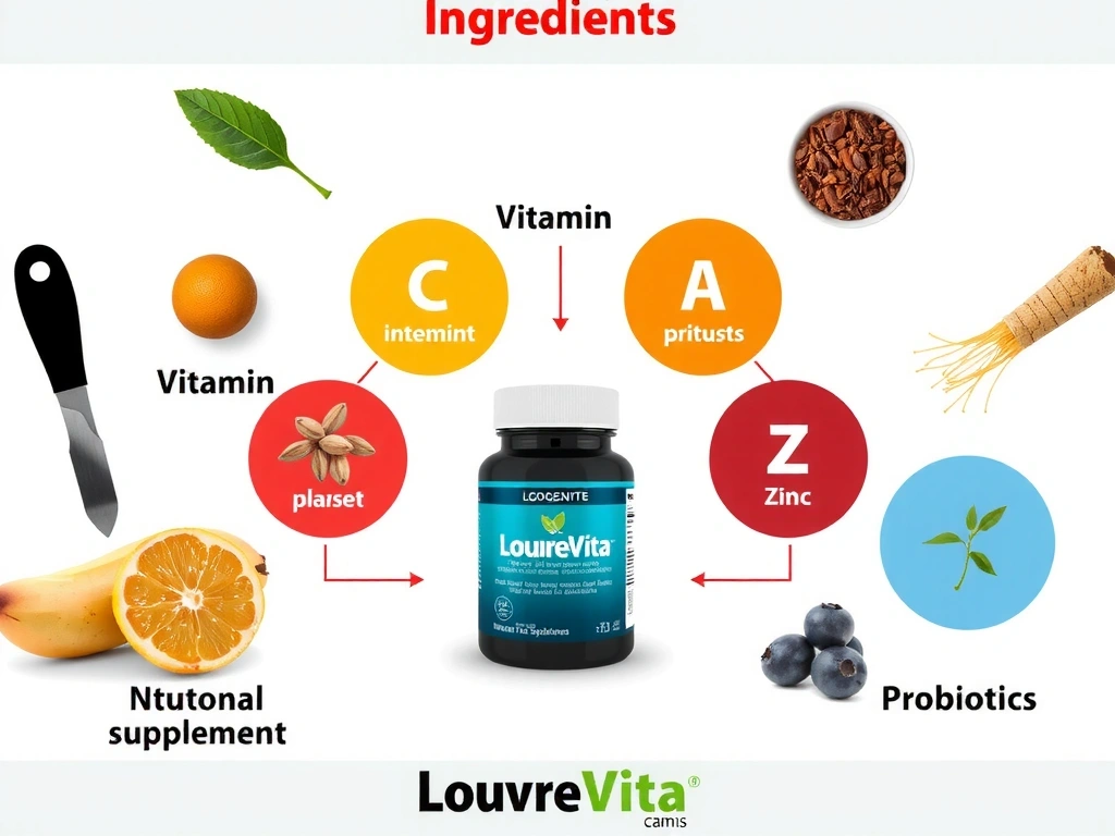 Composition des ingrédients du complément Louvrevita
