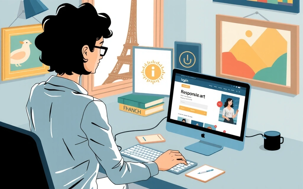 Illustration d'un utilisateur responsable naviguant sur le site Louvrevita